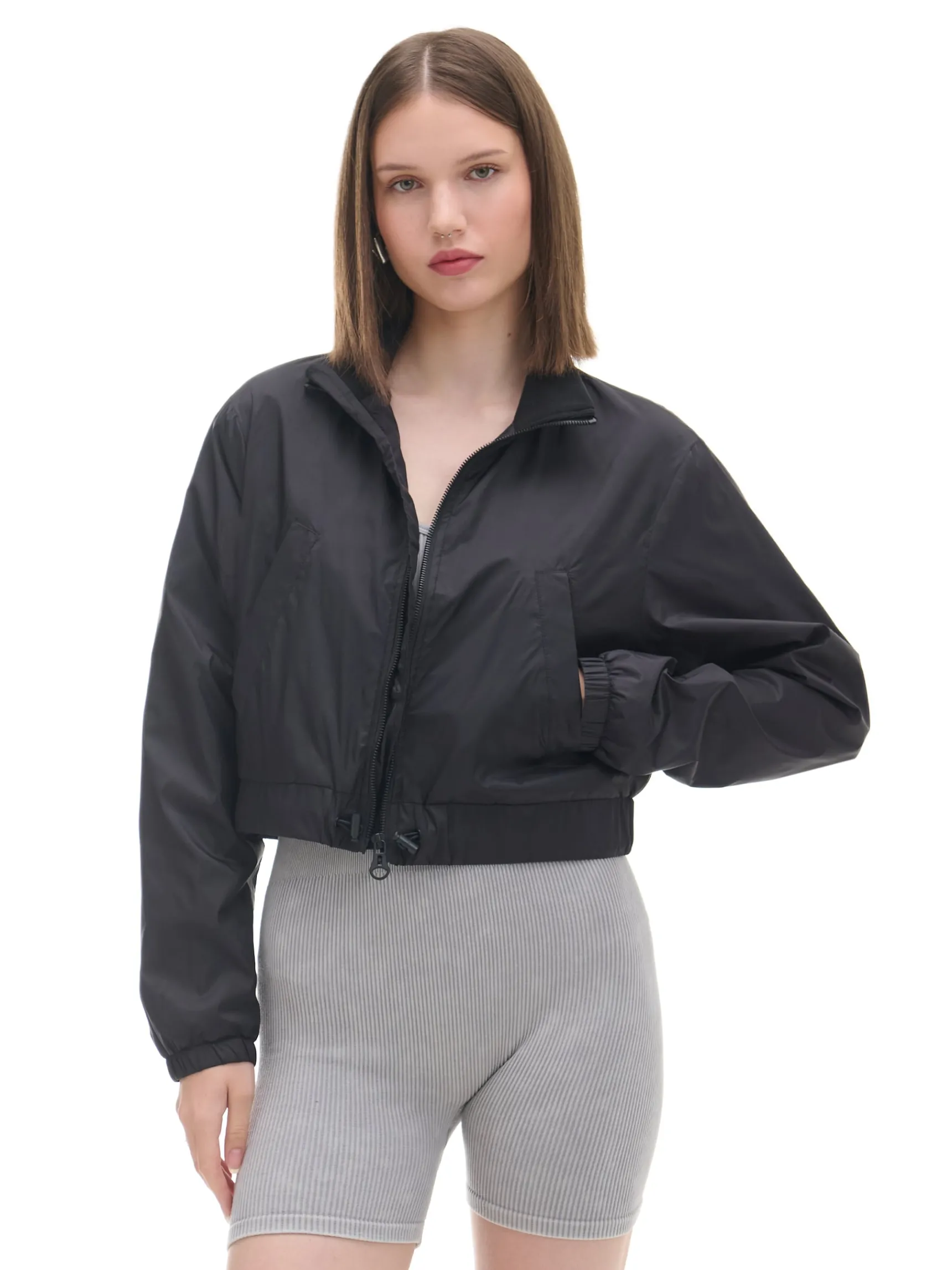 Sale Cropp Czarna kurtka bomber czarny
