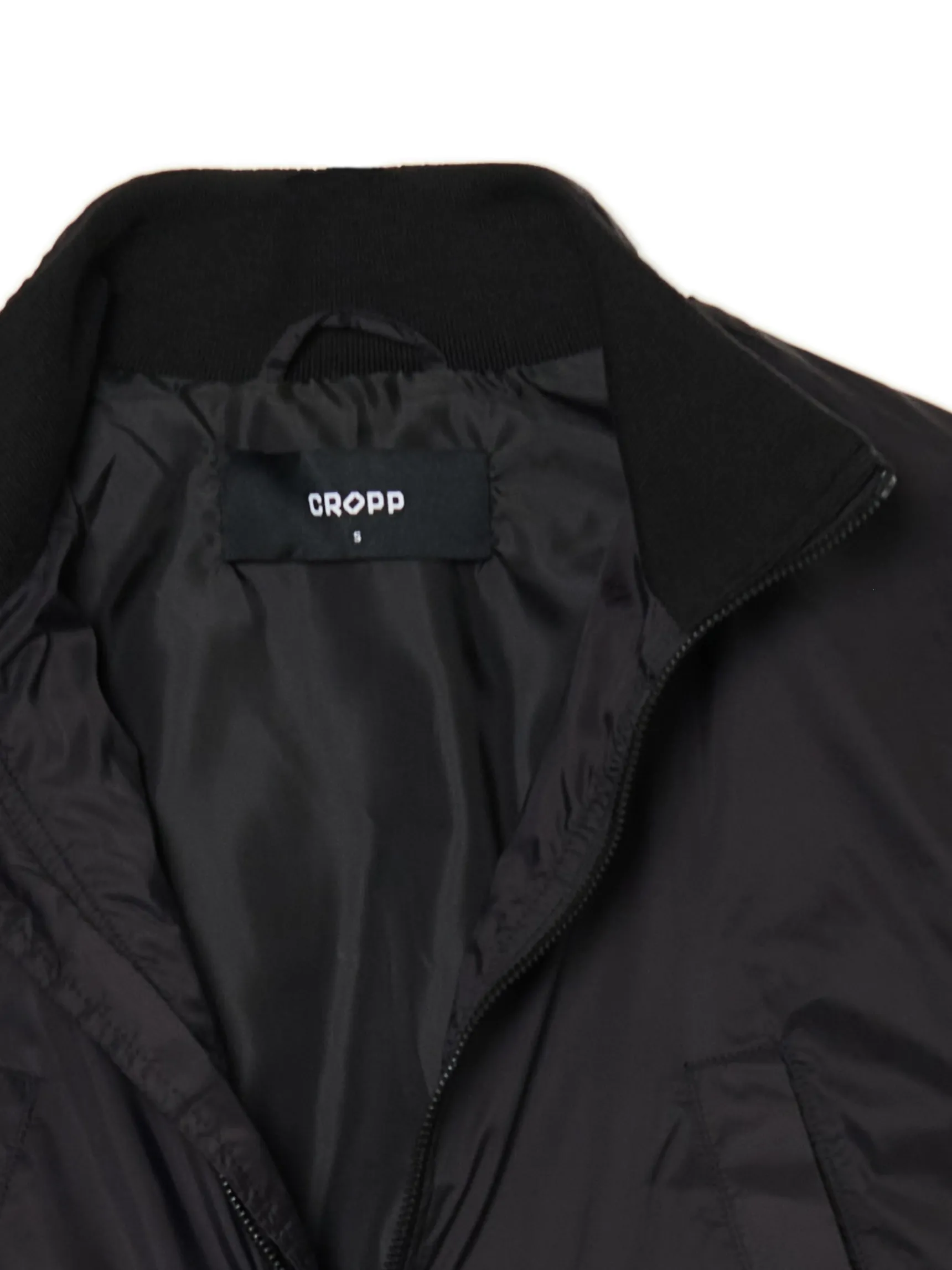 Sale Cropp Czarna kurtka bomber czarny