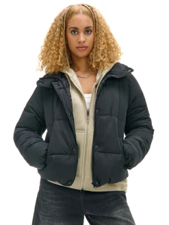 Hot Cropp Czarna kurtka puffer czarny