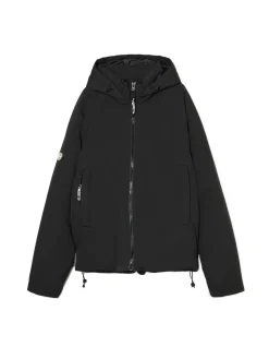 Hot Cropp Czarna kurtka puffer z kapturem czarny