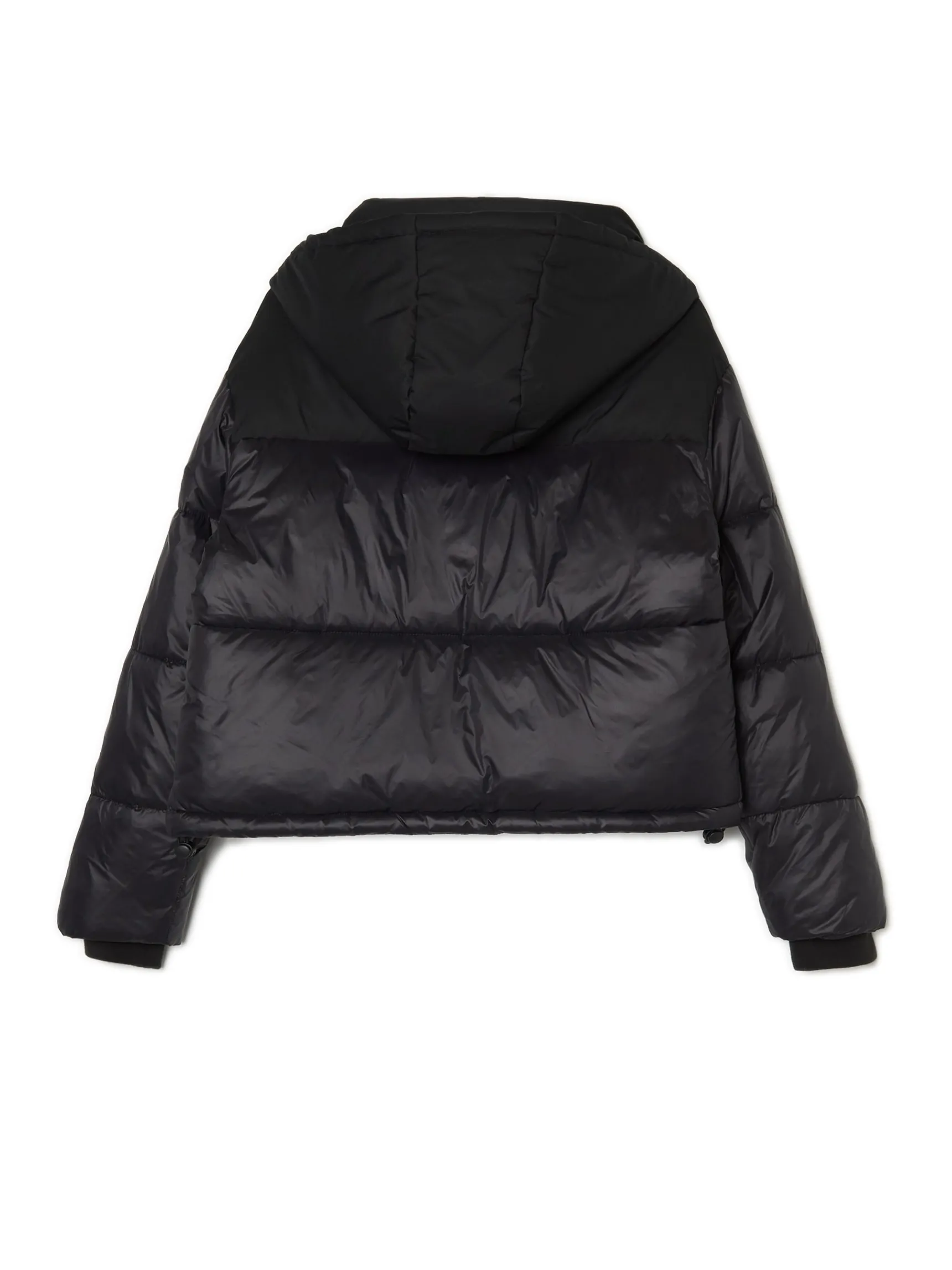 New Cropp Czarna kurtka puffer z kapturem czarny
