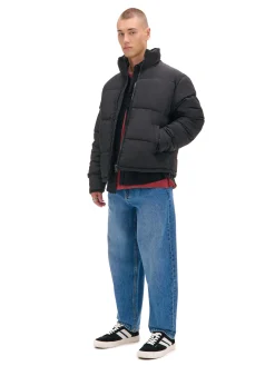 Outlet Cropp Czarna kurtka puffer ze stójką czarny