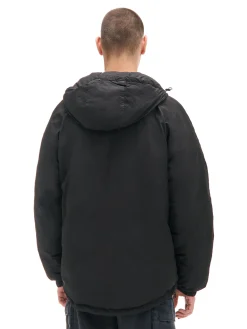 Discount Cropp Czarna kurtka z kapturem czarny