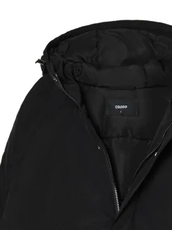 Discount Cropp Czarna kurtka z kapturem czarny