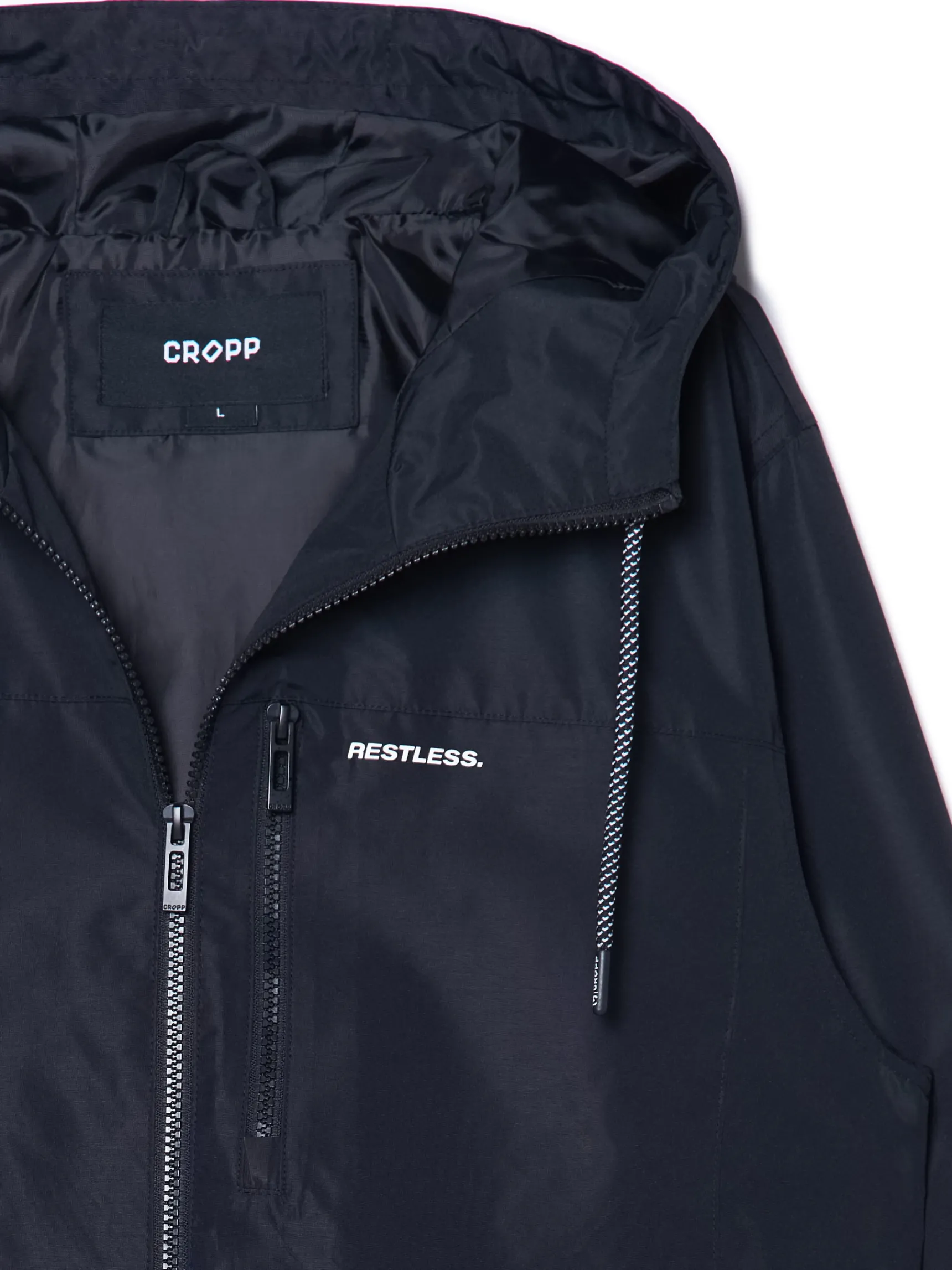 Best Cropp Czarna kurtka z kapturem czarny
