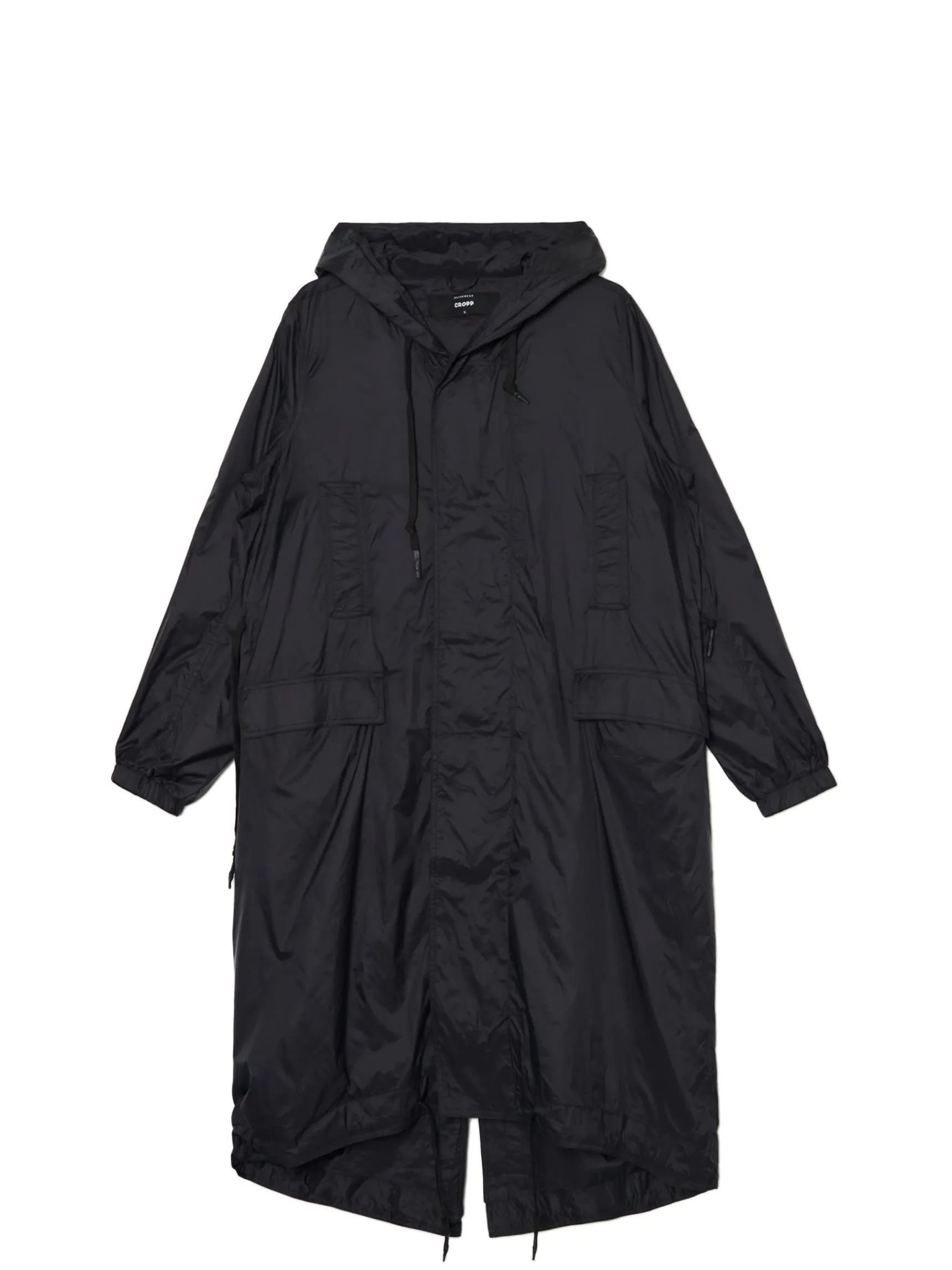 Outlet Cropp Czarna parka z kapturem czarny