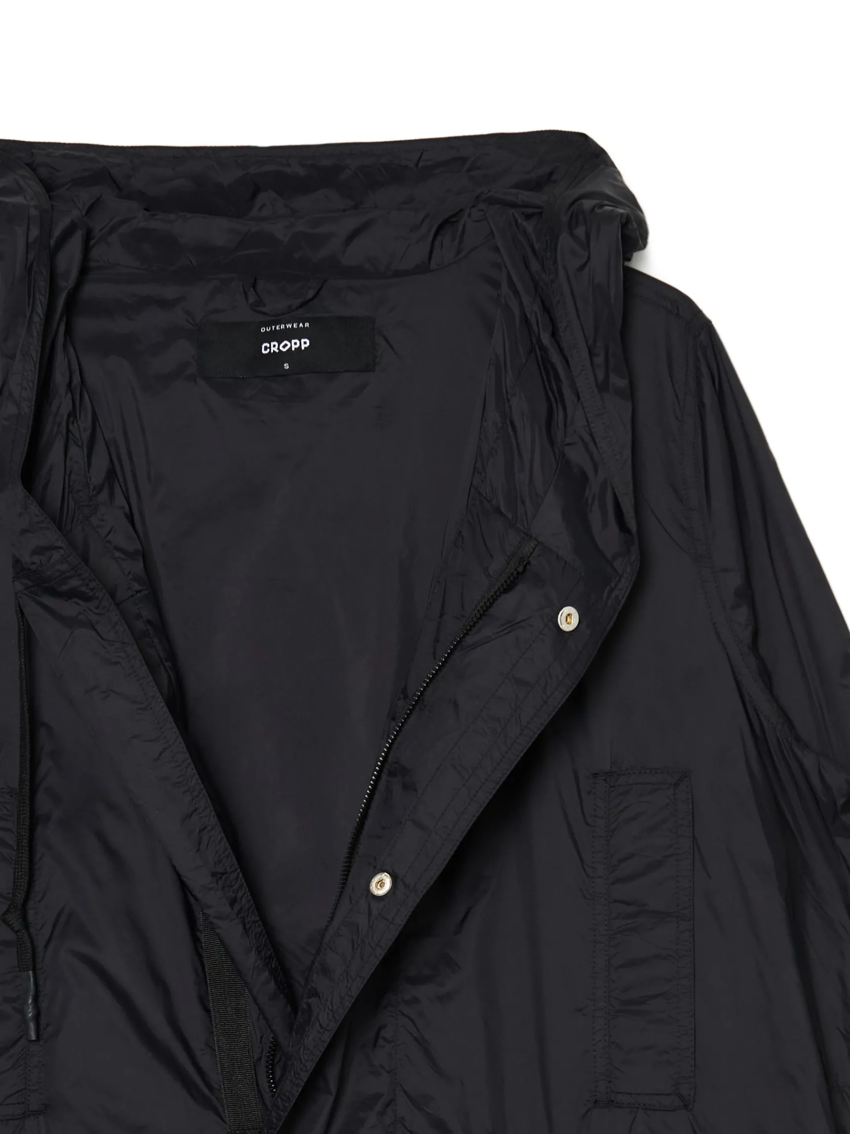 Outlet Cropp Czarna parka z kapturem czarny