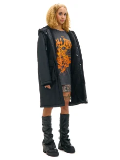 Sale Cropp Czarna parka z kapturem czarny
