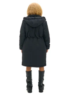 Sale Cropp Czarna parka z kapturem czarny