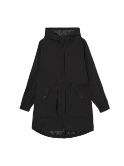 Best Cropp Czarna parka z kapturem czarny