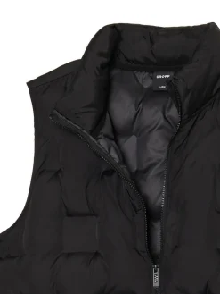 Discount Cropp Czarna pikowana kamizelka ze stójką czarny