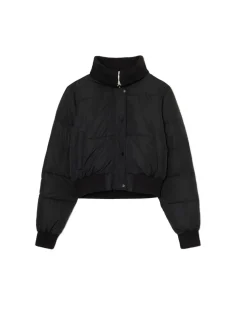 Hot Cropp Czarna pikowana kurtka bomber czarny
