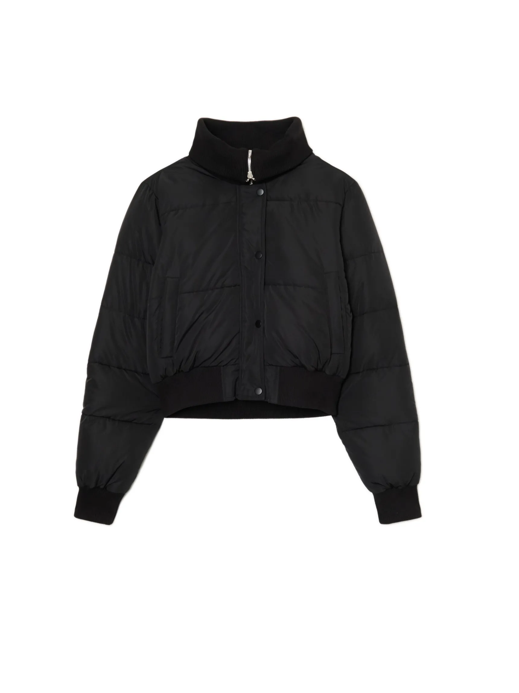 Hot Cropp Czarna pikowana kurtka bomber czarny