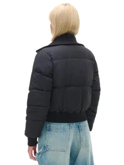 Hot Cropp Czarna pikowana kurtka bomber czarny