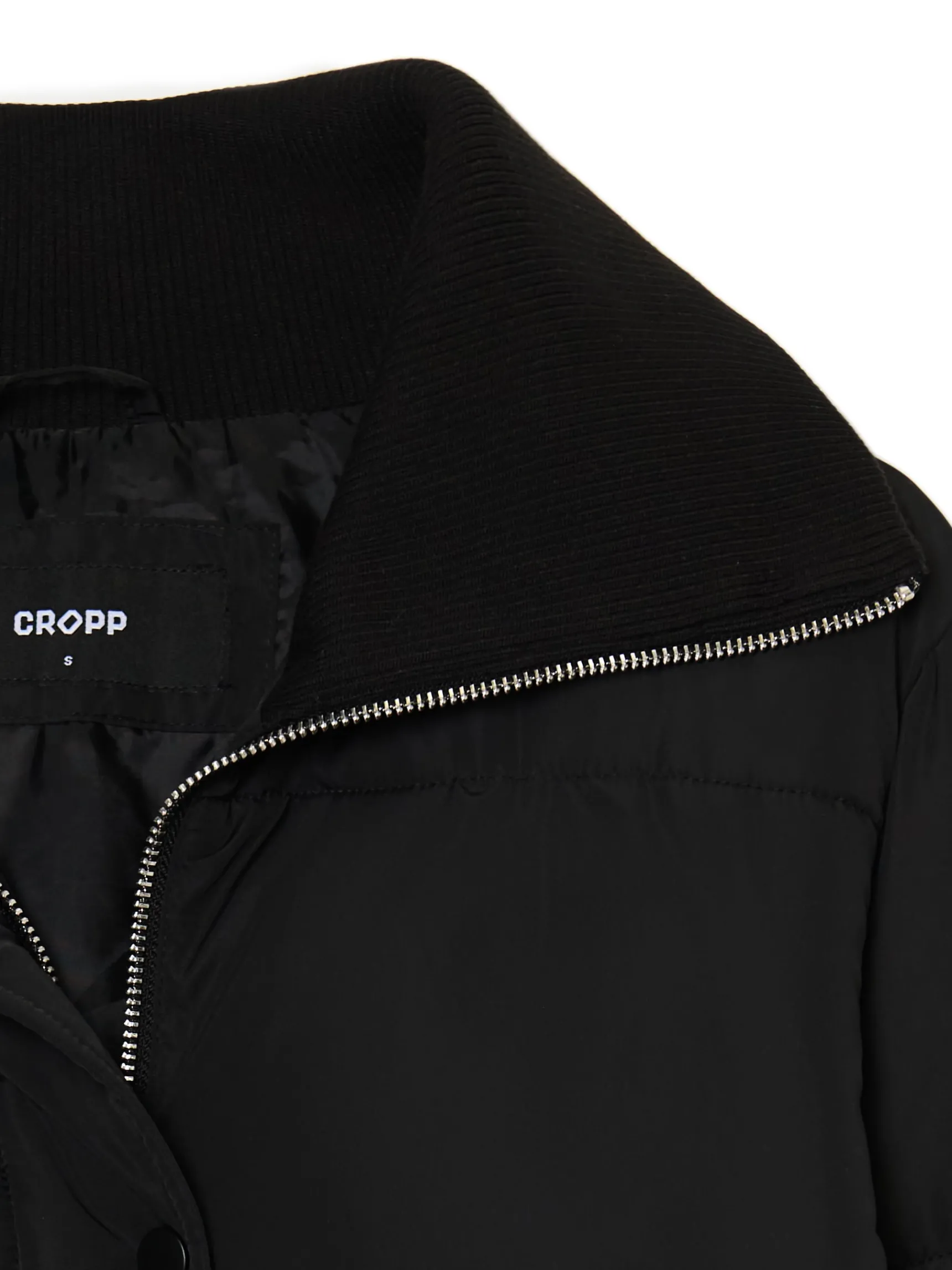 Hot Cropp Czarna pikowana kurtka bomber czarny