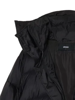 Fashion Cropp Czarna pikowana kurtka z kapturem czarny