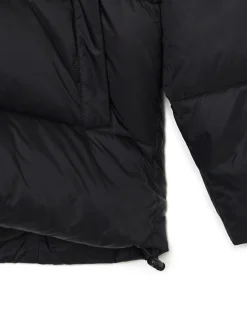 Fashion Cropp Czarna pikowana kurtka z kapturem czarny