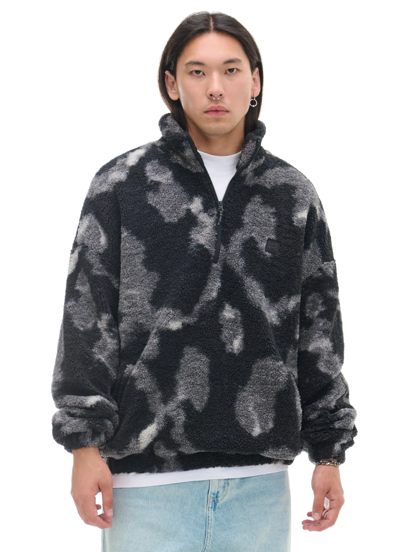 New Cropp Czarna polarowa bluza ze stójką czarny