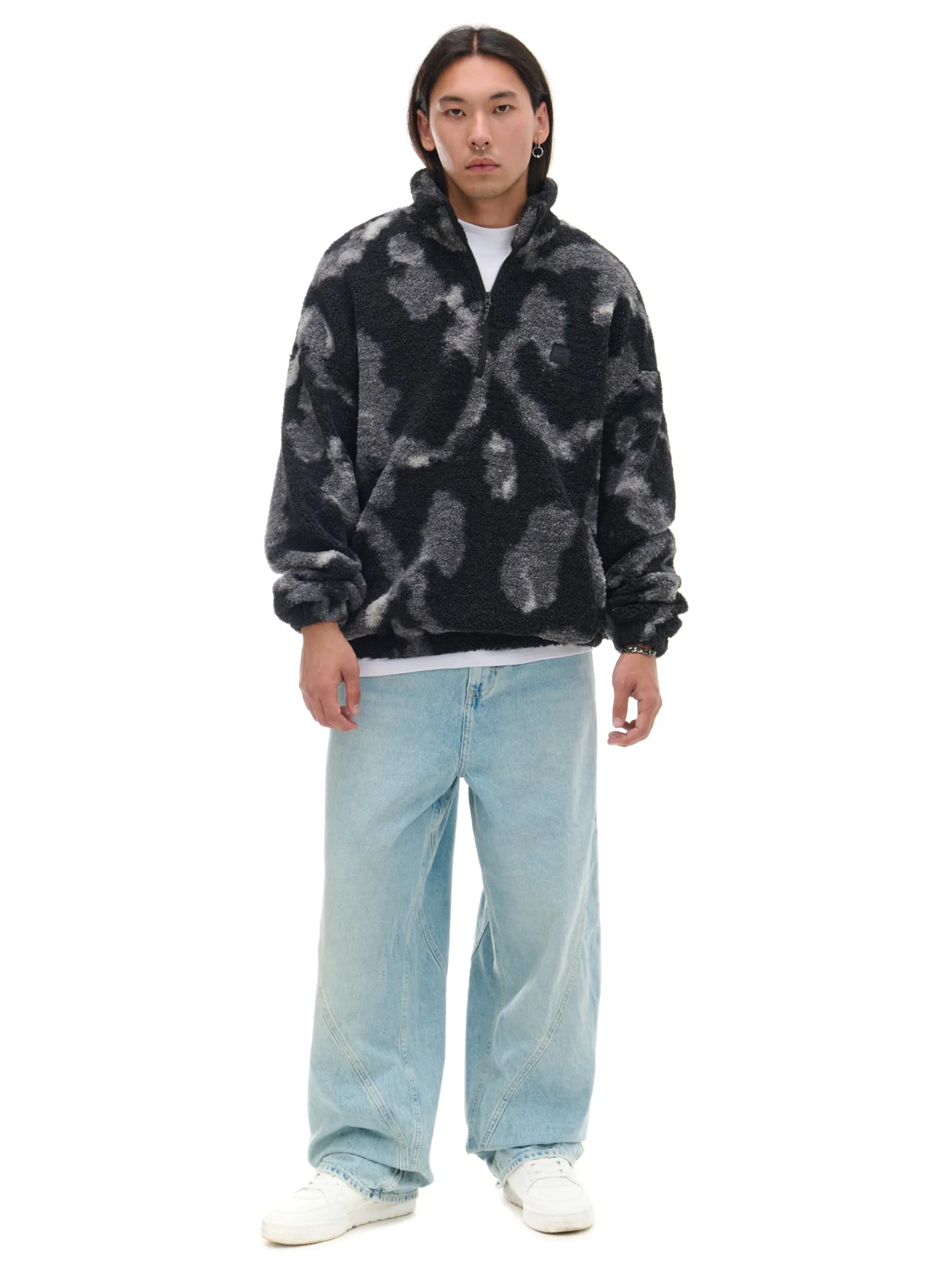 New Cropp Czarna polarowa bluza ze stójką czarny