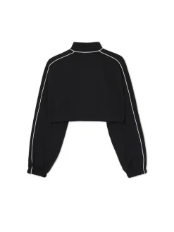 Online Cropp Czarna rozpinana bluza crop czarny
