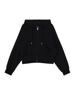 Online Cropp Czarna rozpinana bluza kapturem czarny