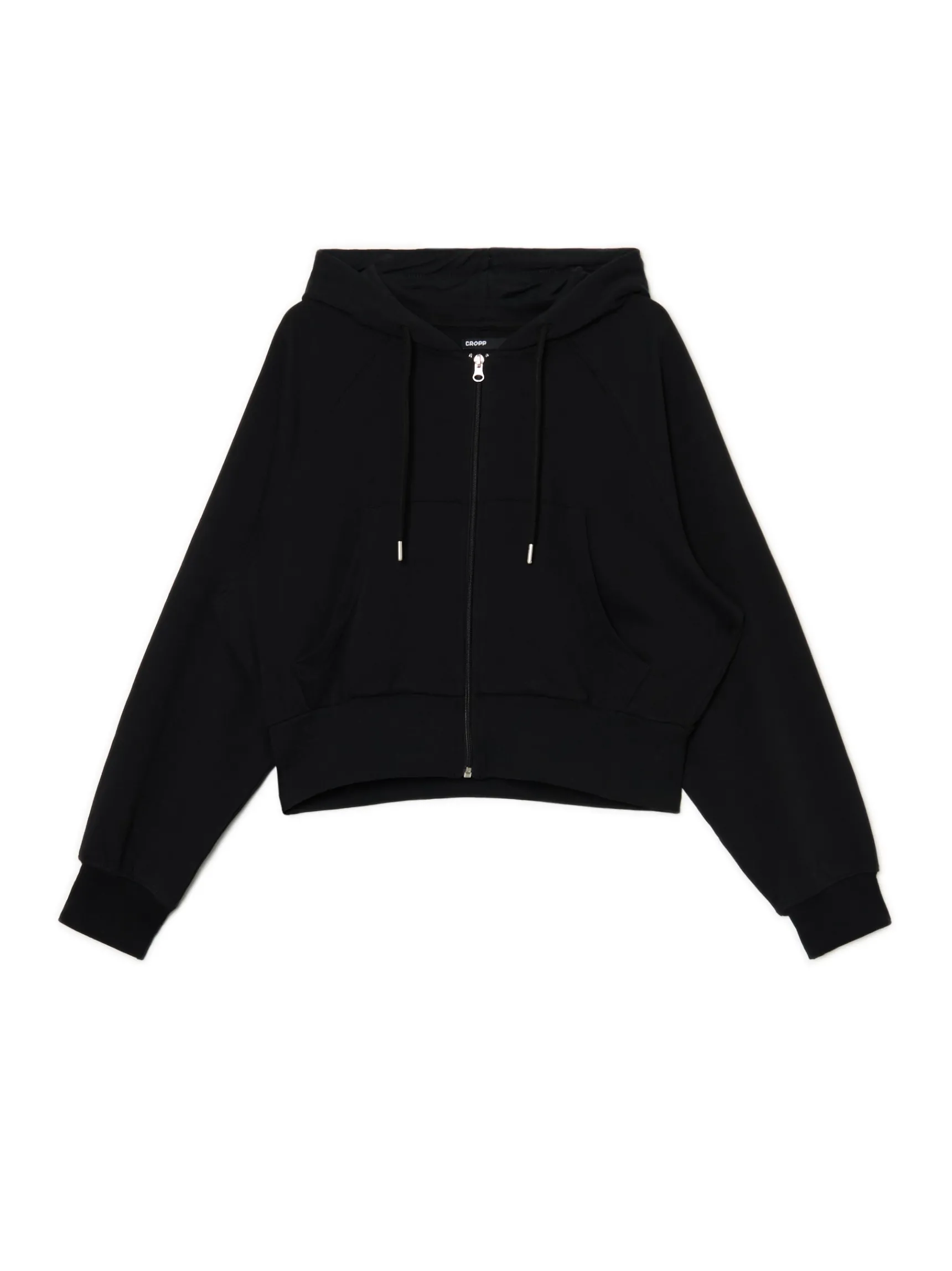 Online Cropp Czarna rozpinana bluza kapturem czarny
