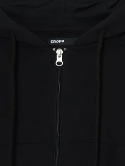 Online Cropp Czarna rozpinana bluza kapturem czarny
