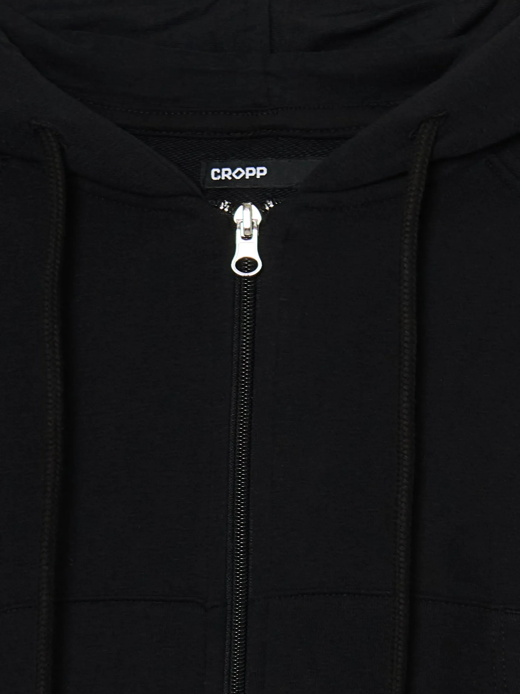 Online Cropp Czarna rozpinana bluza kapturem czarny