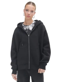 Online Cropp Czarna rozpinana bluza oversize czarny