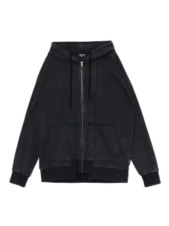 Sale Cropp Czarna rozpinana bluza z kapturem czarny