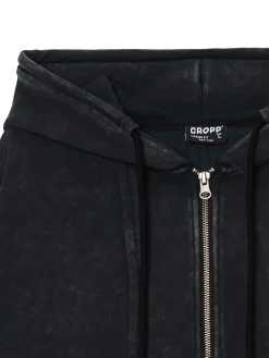 Sale Cropp Czarna rozpinana bluza z kapturem czarny