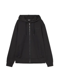 Clearance Cropp Czarna rozpinana bluza z kapturem czarny