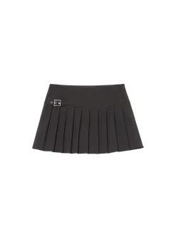 Clearance Cropp Czarna spódnica mini z plisami jasnyszary