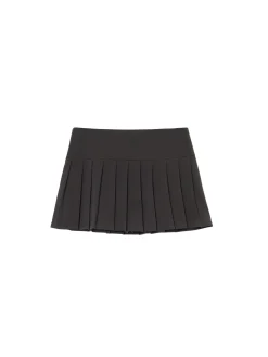 Clearance Cropp Czarna spódnica mini z plisami jasnyszary