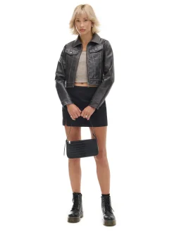 Discount Cropp Czarna spódnica mini z wiskozą czarny