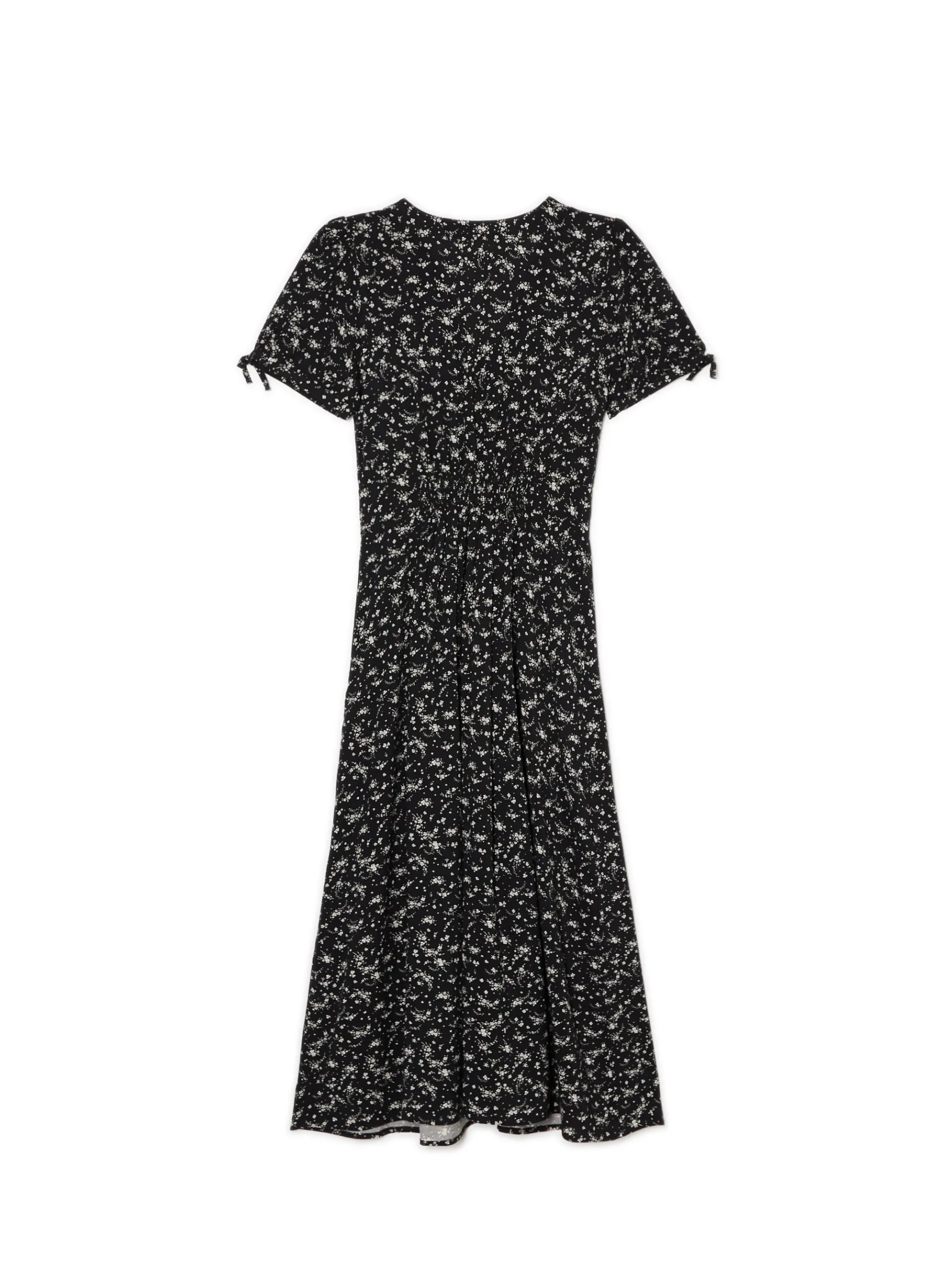 Online Cropp Czarna sukienka midi w kwiaty czarny