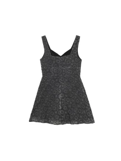Sale Cropp Czarna sukienka mini w kwiaty czarny