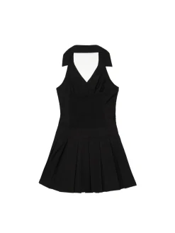 Best Cropp Czarna sukienka mini z kołnierzykiem czarny