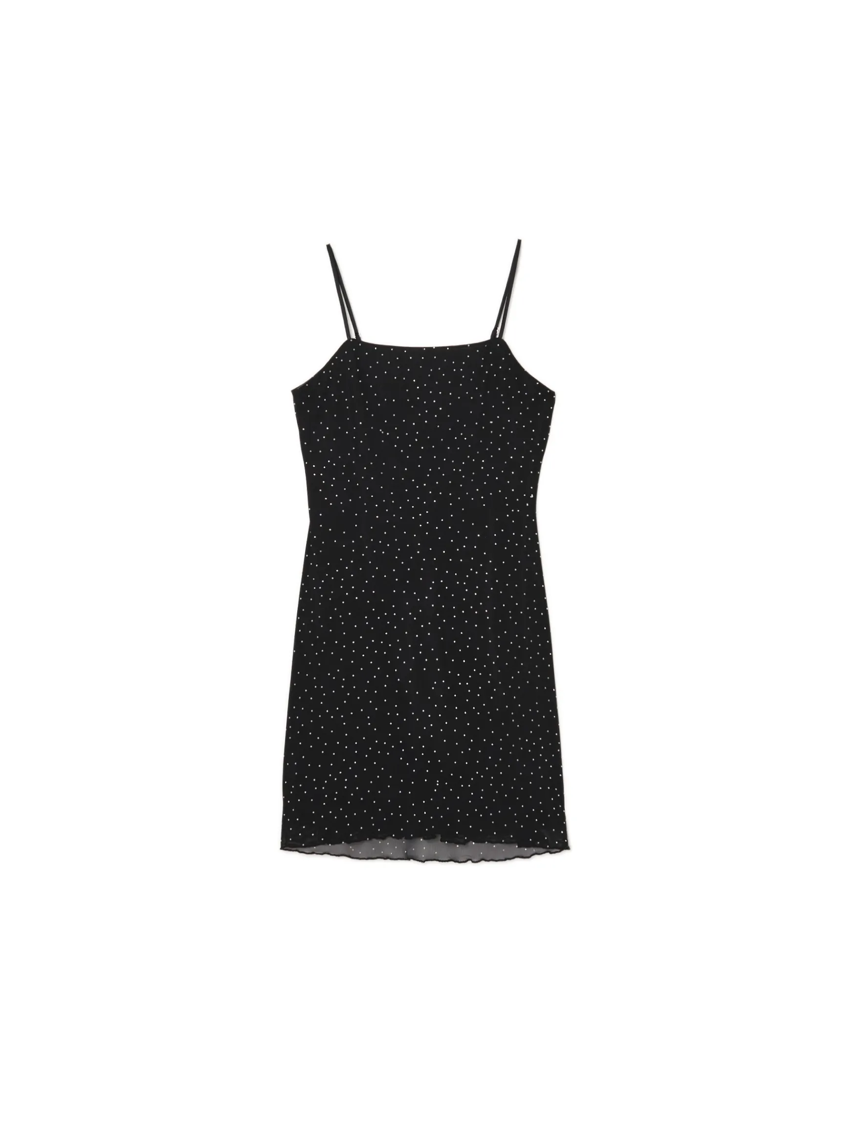 Discount Cropp Czarna sukienka mini z kryształkami czarny