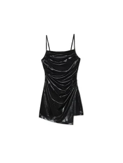Hot Cropp Czarna sukienka mini z połyskiem czarny