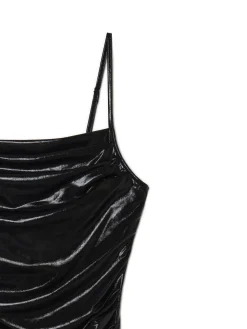 Hot Cropp Czarna sukienka mini z połyskiem czarny