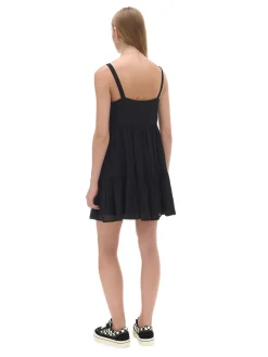 Discount Cropp Czarna sukienka na ramiączkach czarny
