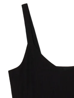 Discount Cropp Czarna sukienka na ramiączkach czarny