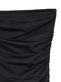 Discount Cropp Czarna sukienka z ozdobnym marszczeniem czarny