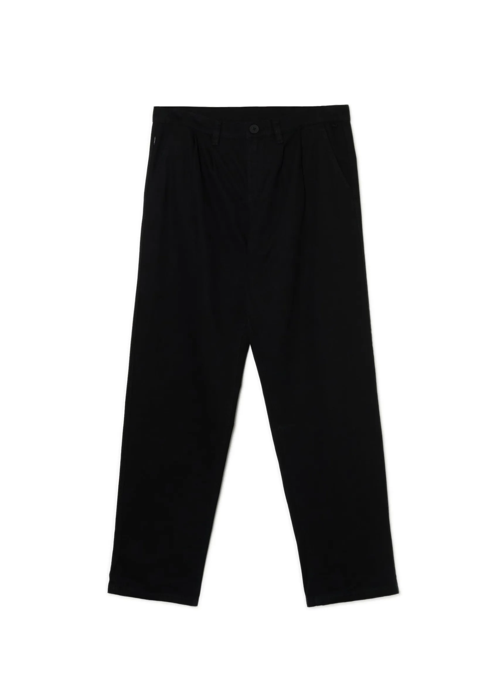 Fashion Cropp Czarne bawełniane spodnie loose czarny