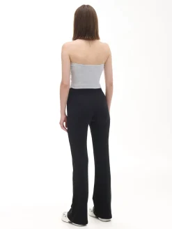 Hot Cropp Czarne dresy typu flare czarny