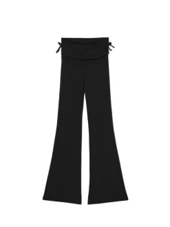 Clearance Cropp Czarne dresy z ozdobną zakładką czarny