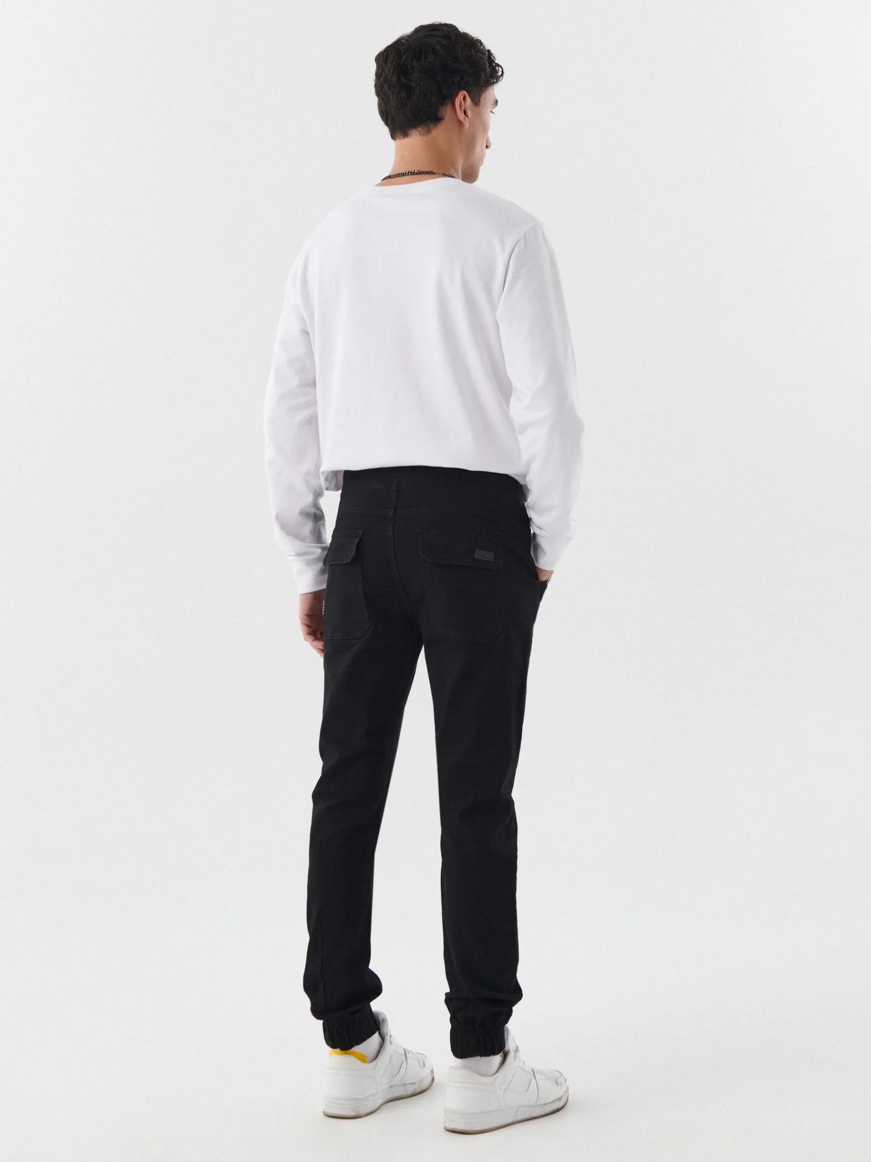 Hot Cropp Czarne jeansowe joggery czarny