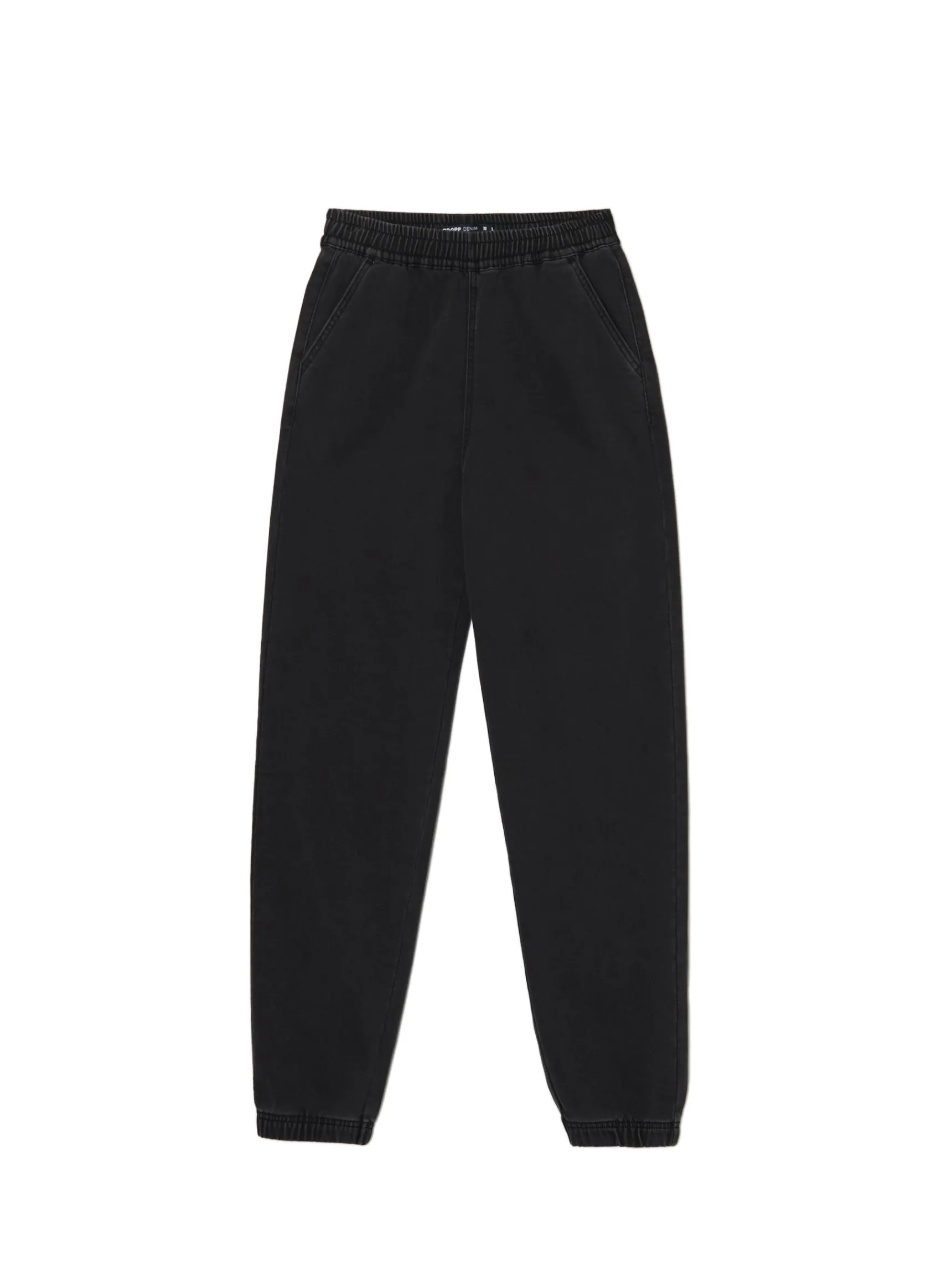 Best Cropp Czarne jeansowe joggery czarny