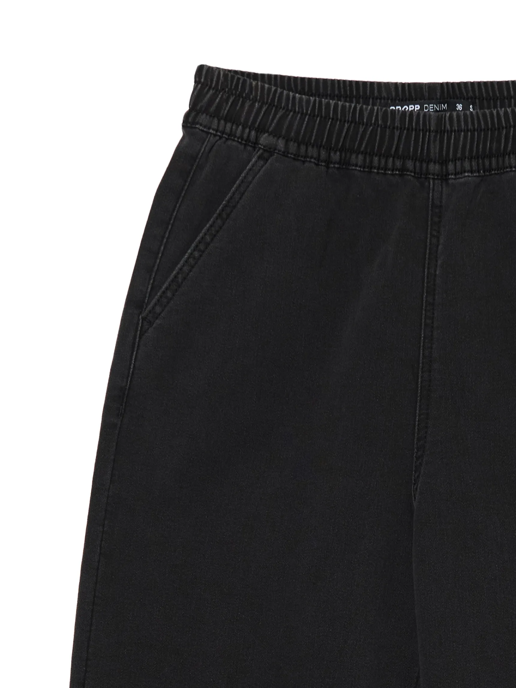 Best Cropp Czarne jeansowe joggery czarny